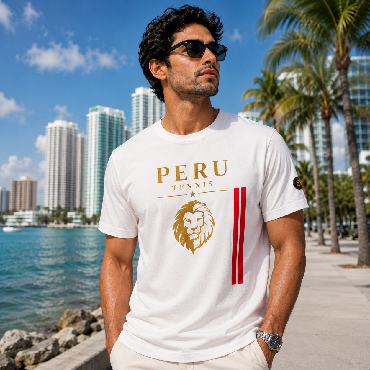 Peru Tennis Lion Unisex T-shirt