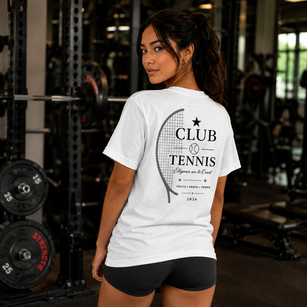 IB Club Tennis Elegance Tee – Tennis Racquet Edition