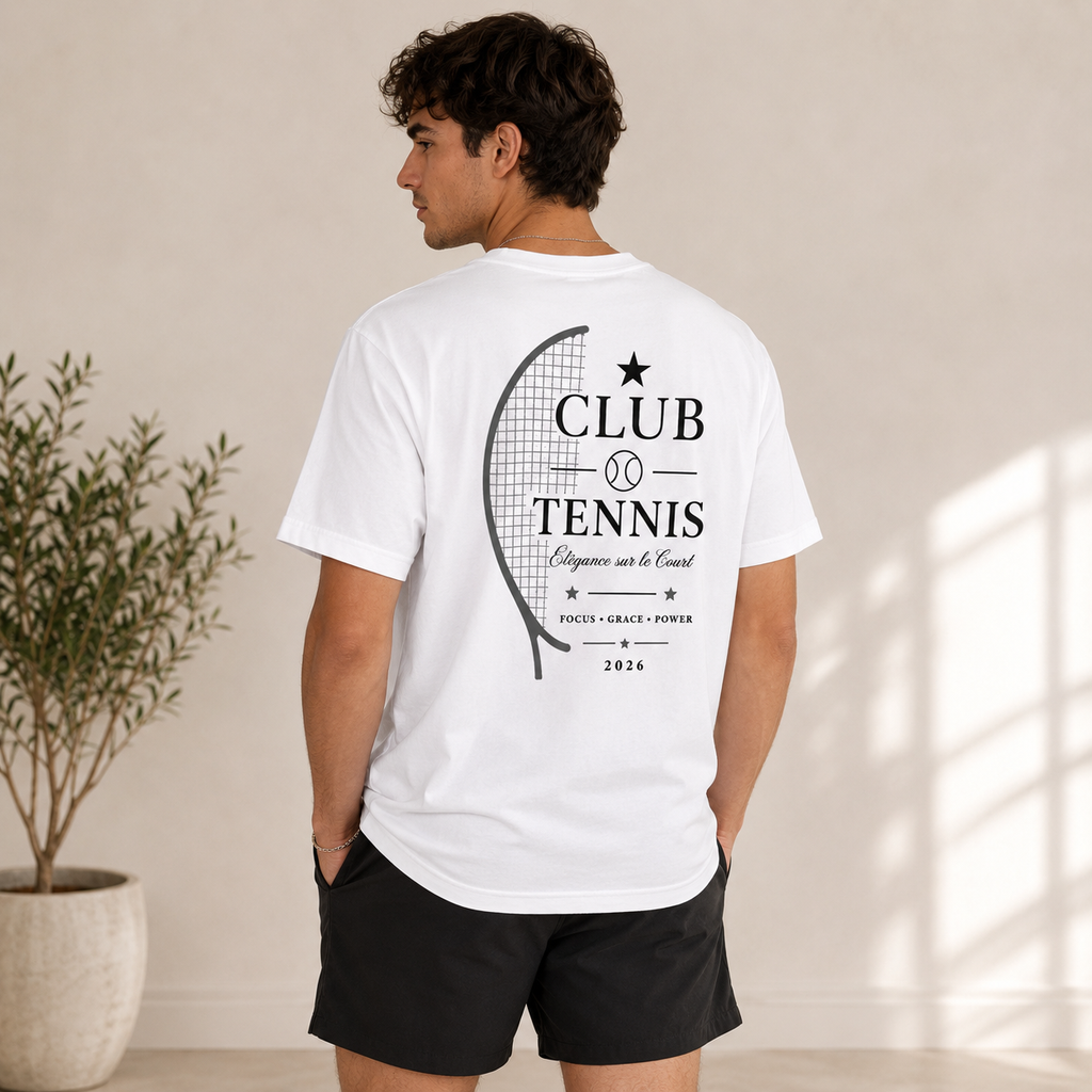 IB Club Tennis Elegance Tee – Tennis Racquet Edition